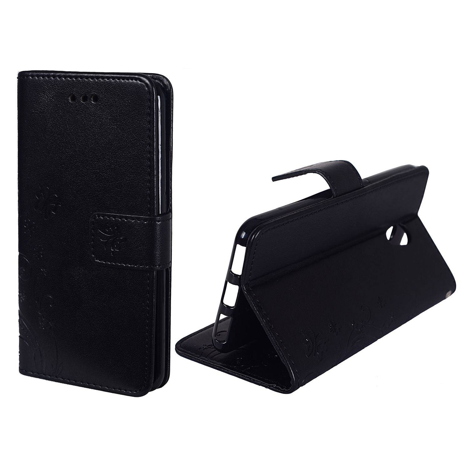 ZTE Blade V7 Handyhülle Bookcover Schwarz