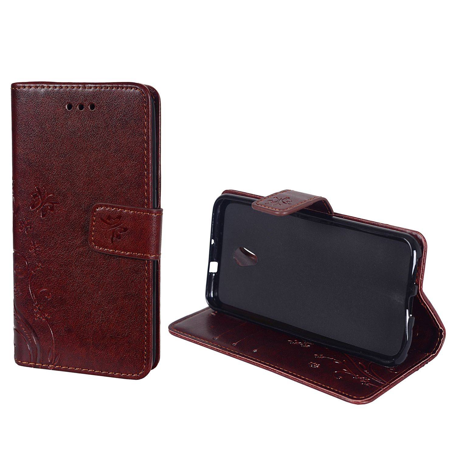 ZTE Blade V7 Handyhülle Bookcover Braun