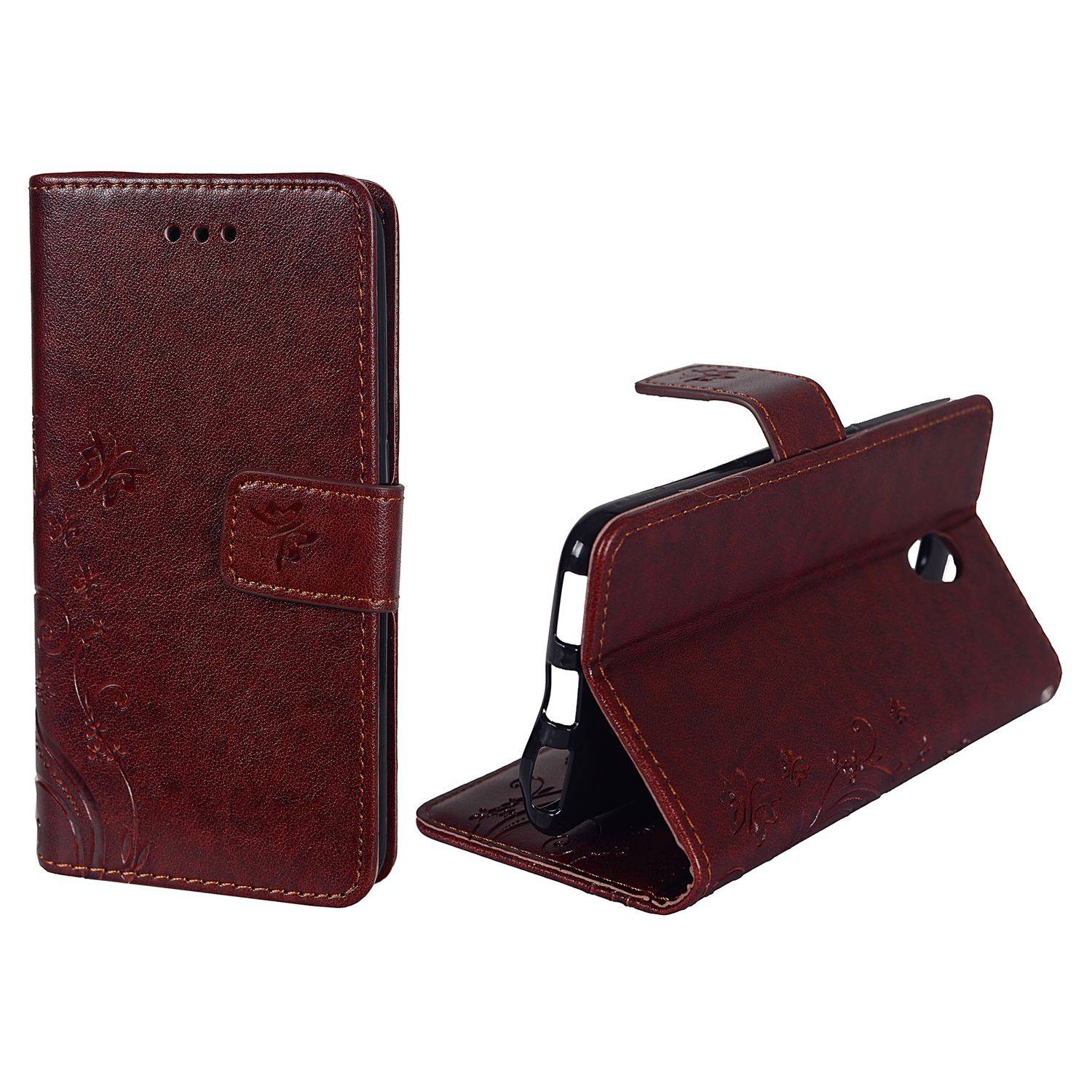 ZTE Blade V7 Handyhülle Bookcover Braun