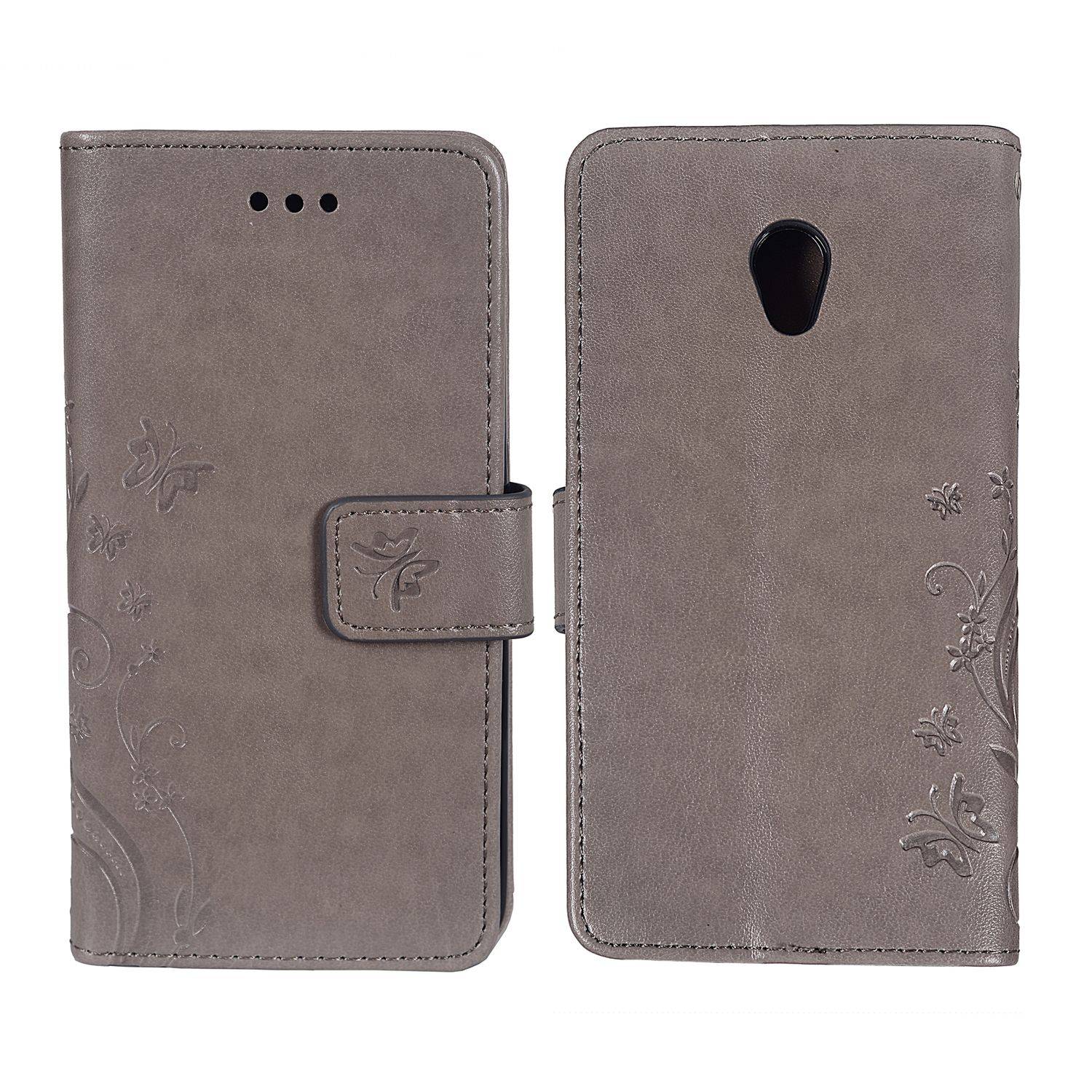 ZTE Blade V7 Handyhülle Bookcover Grau