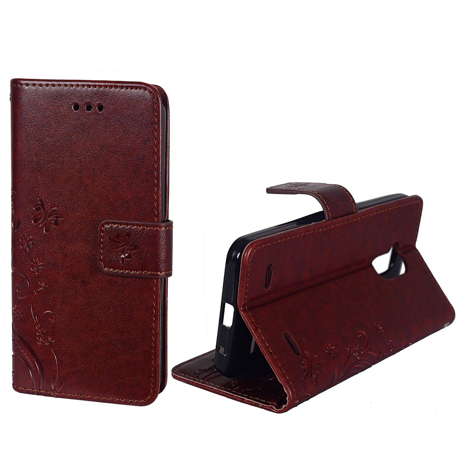 ZTE Blade V7 Lite Handyhülle Bookcover Braun