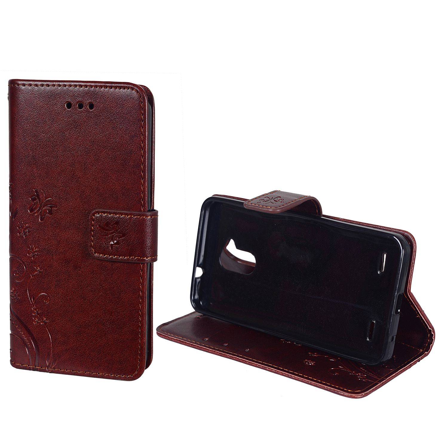 ZTE Blade V7 Lite Handyhülle Bookcover Braun