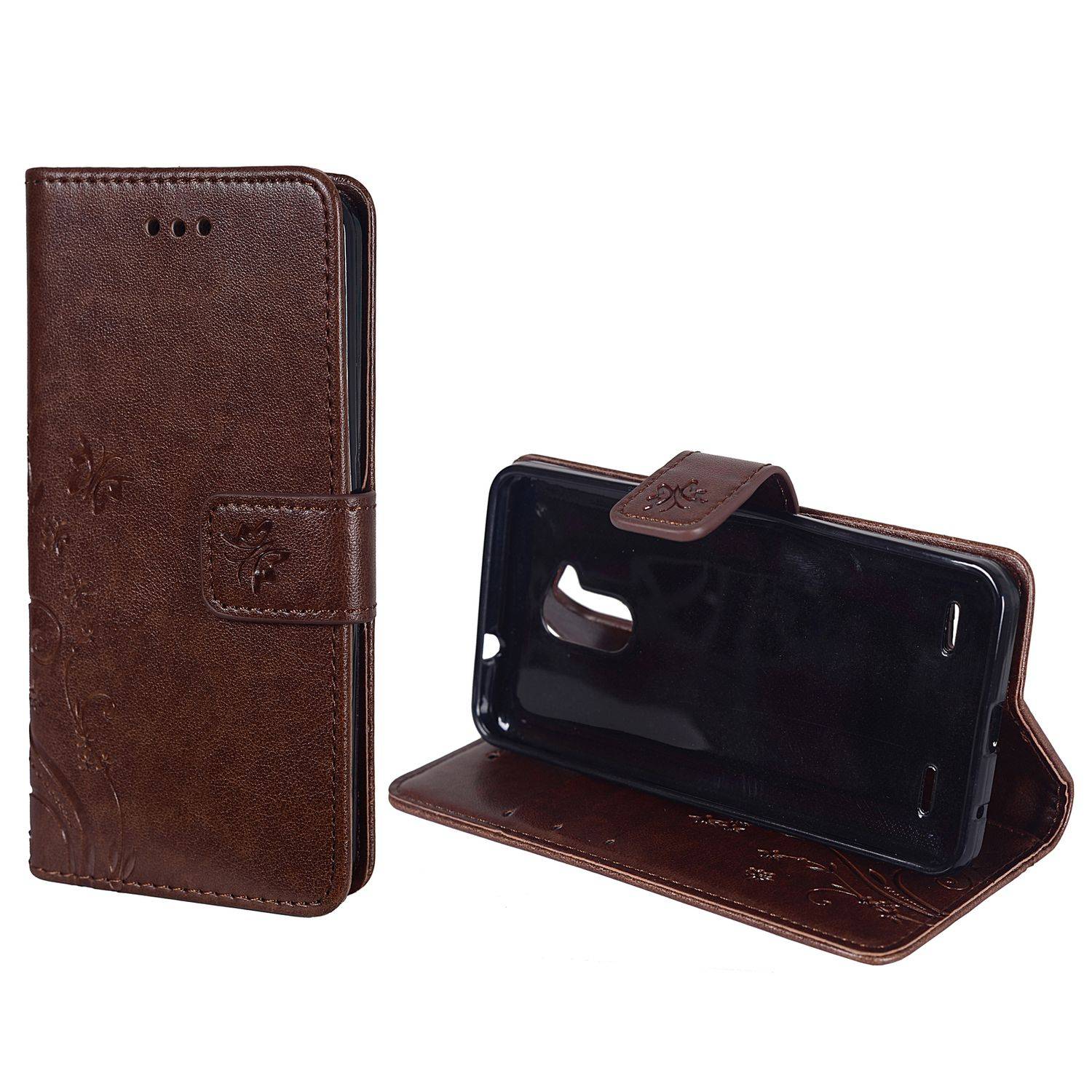 ZTE Blade V7 Lite Handyhülle Bookcover Braun