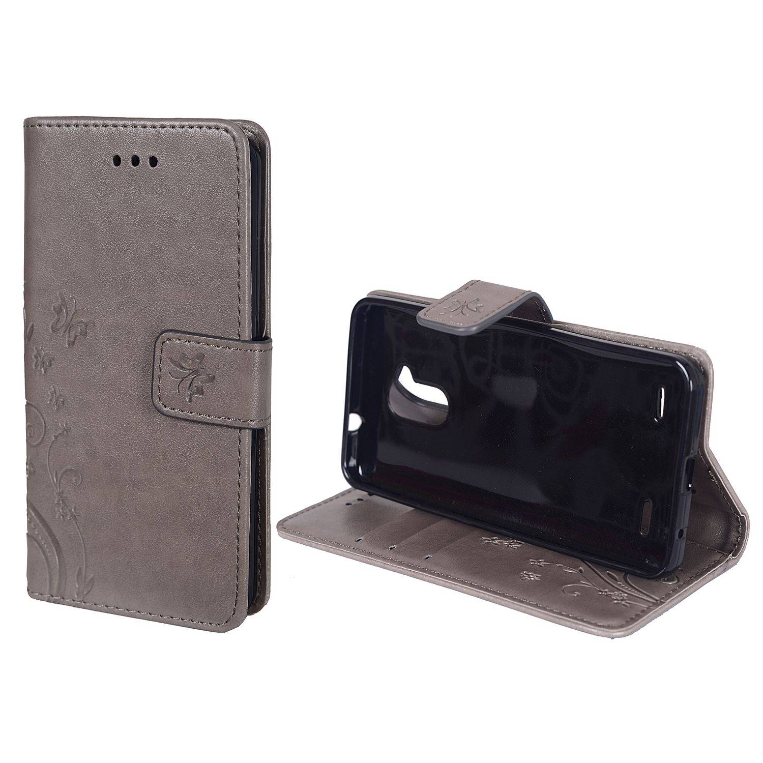 ZTE Blade V7 Lite Handyhülle Bookcover Grau
