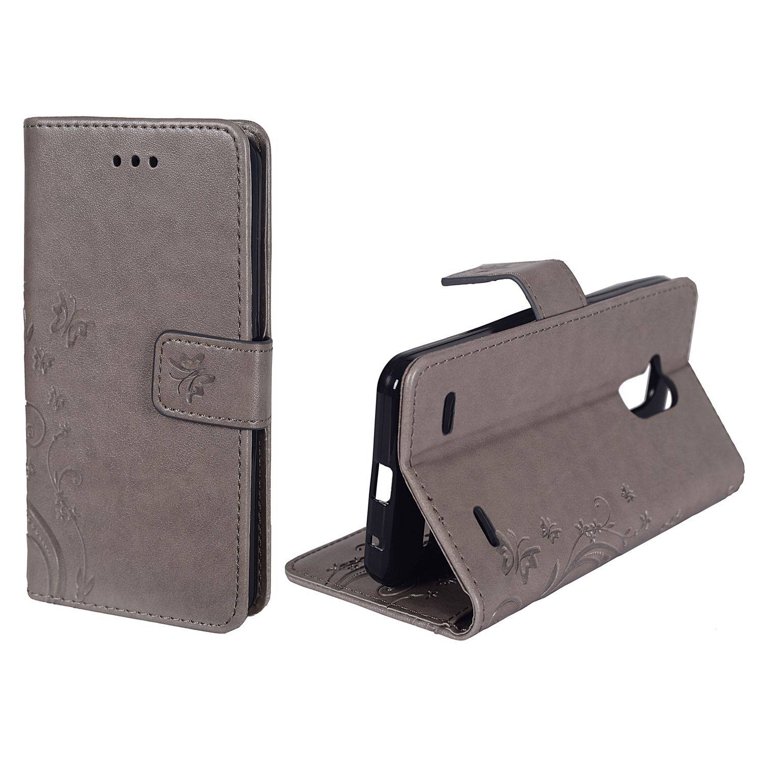 ZTE Blade V7 Lite Handyhülle Bookcover Grau