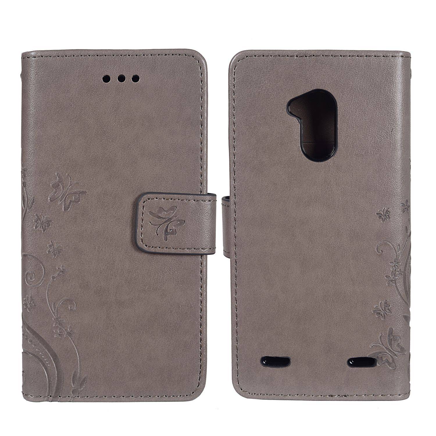 ZTE Blade V7 Lite Handyhülle Bookcover Grau