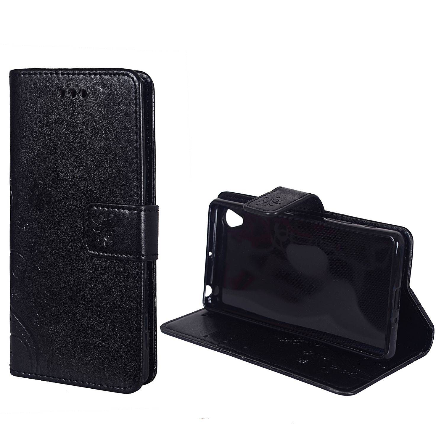 Sony Xperia XA Handyhülle Bookcover Schwarz