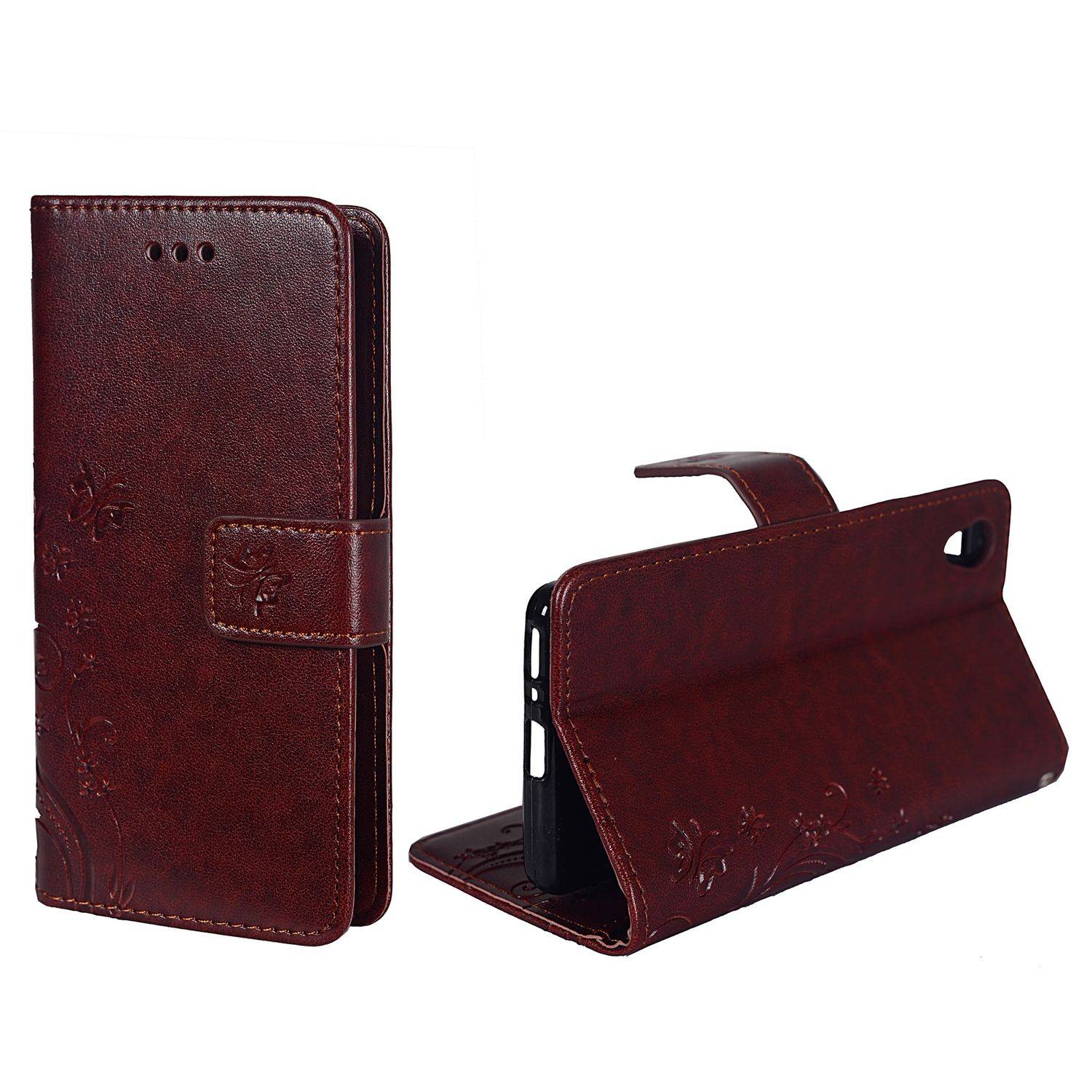 Sony Xperia XA Handyhülle Bookcover Braun