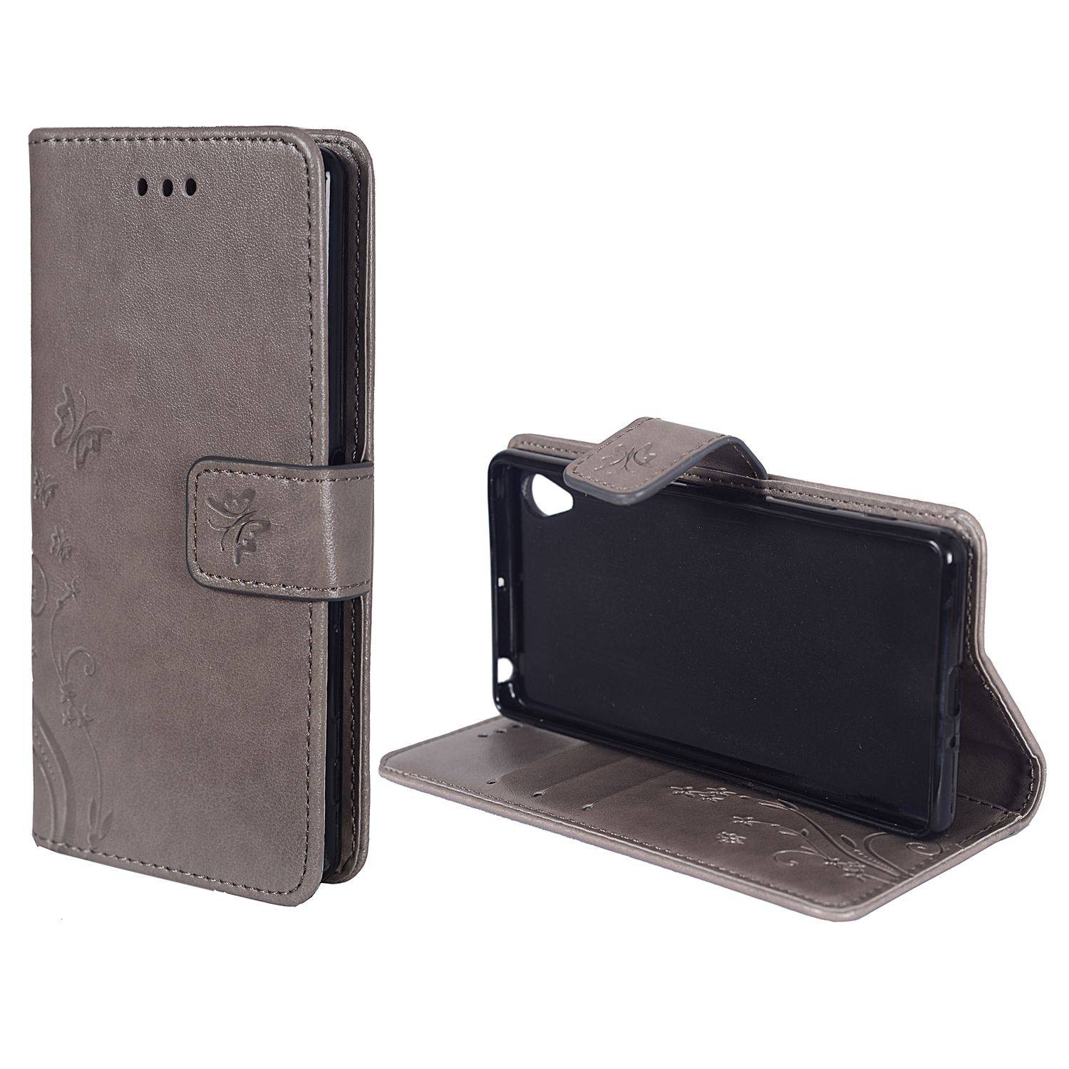 Sony Xperia XA Handyhülle Bookcover Grau