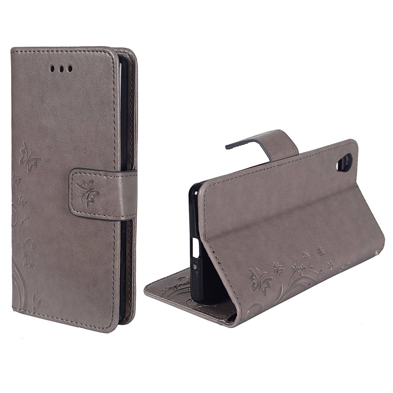 Sony Xperia XA Handyhülle Bookcover Grau