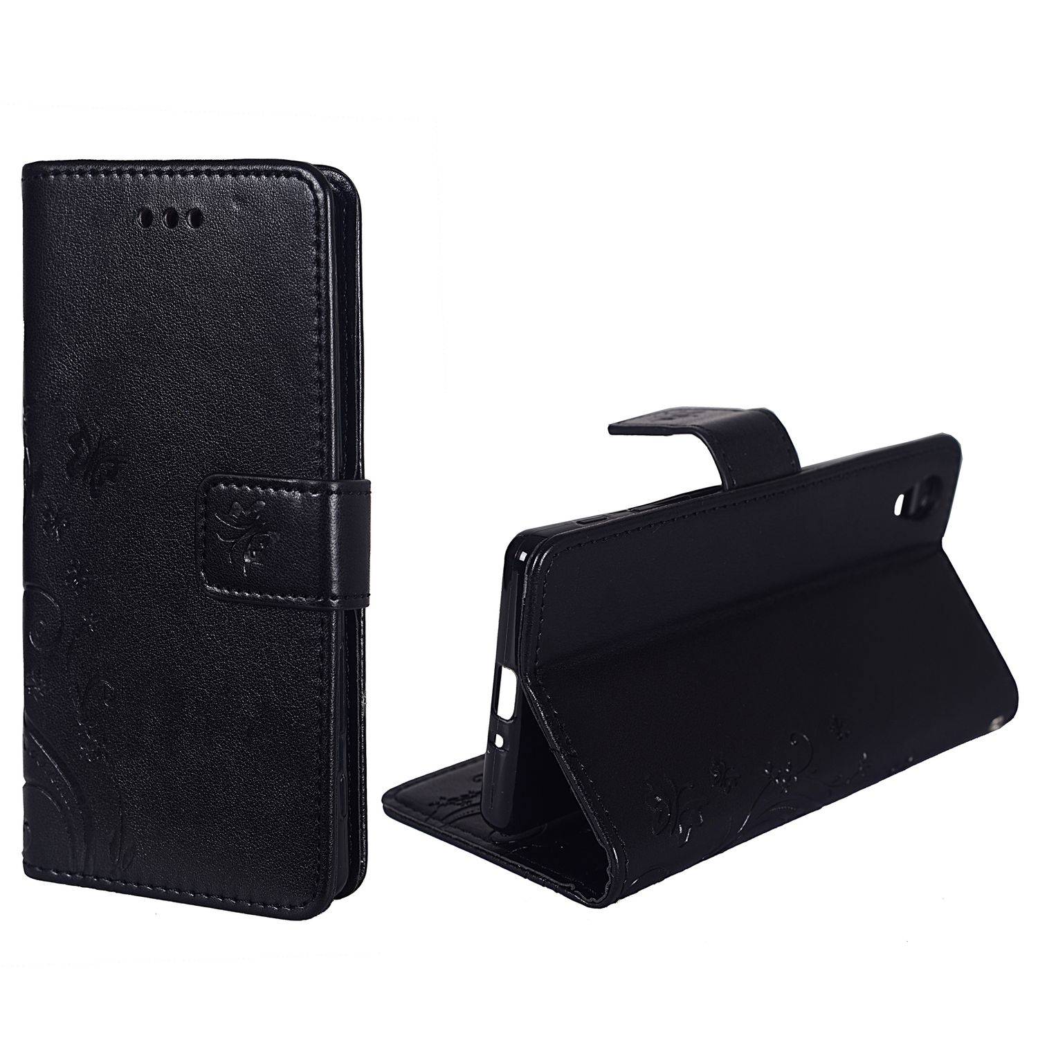 Sony Xperia X Handyhülle Bookcover Schwarz