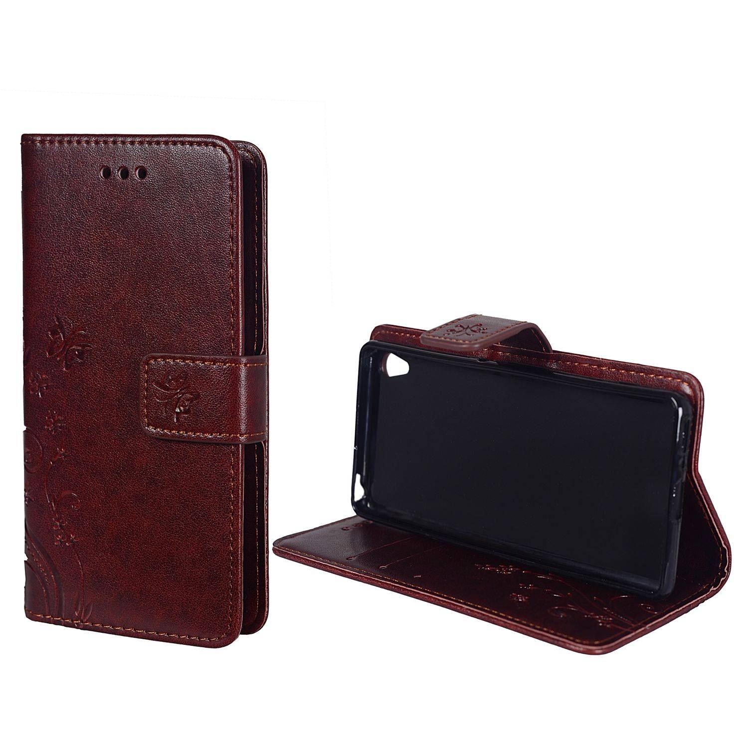 Sony Xperia X Handyhülle Bookcover Braun