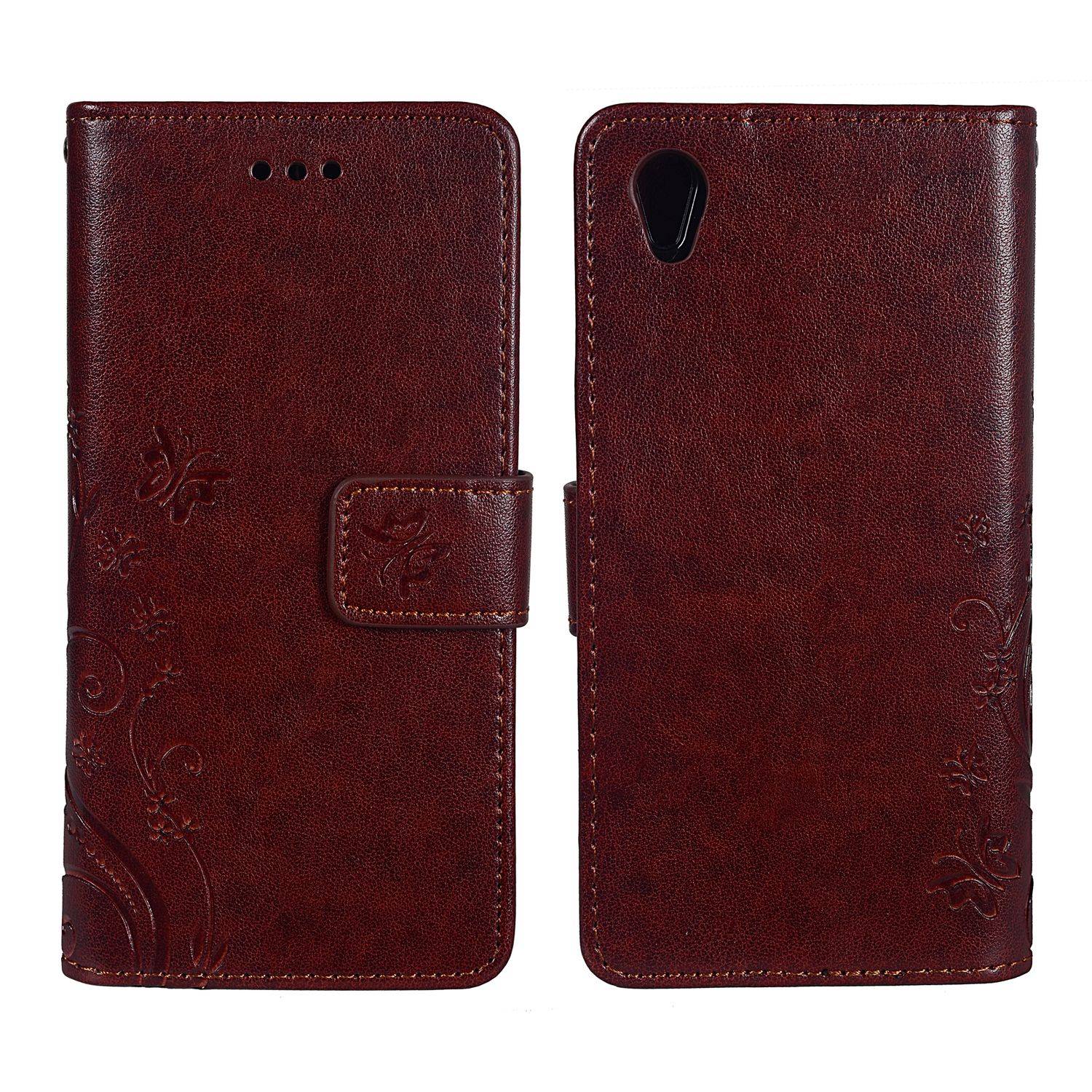 Sony Xperia X Handyhülle Bookcover Braun
