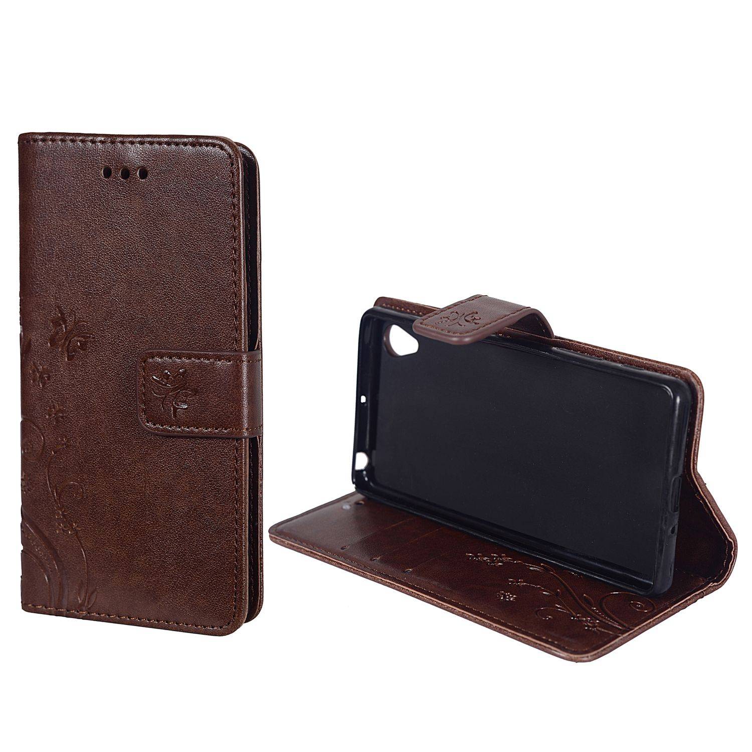 Sony Xperia X Handyhülle Bookcover Braun