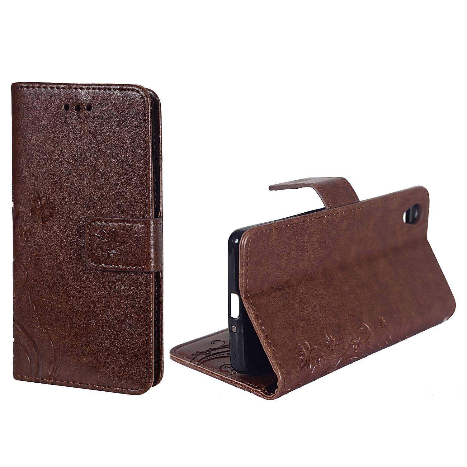 Sony Xperia X Handyhülle Bookcover Braun