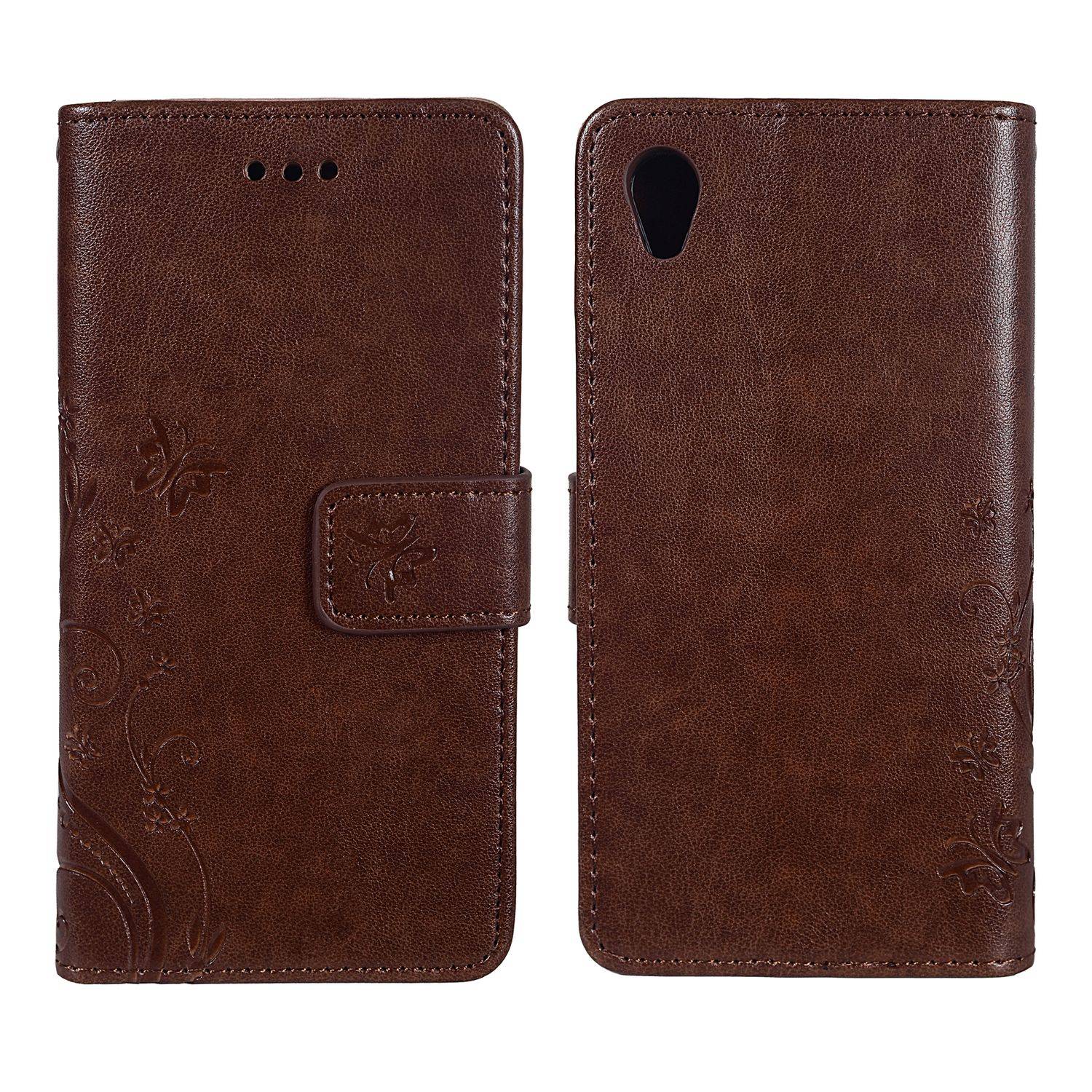 Sony Xperia X Handyhülle Bookcover Braun