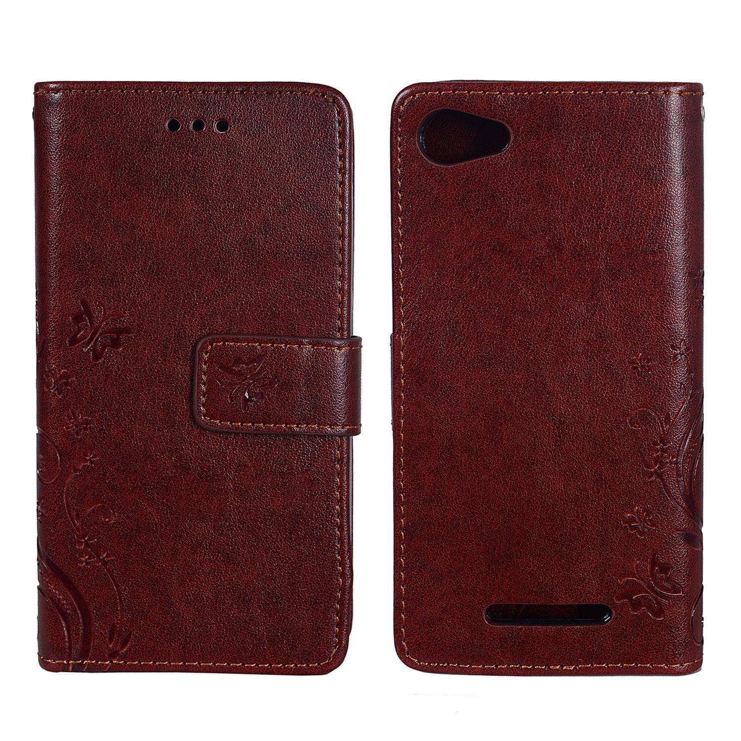Wiko Jerry Handyhülle Bookcover Braun