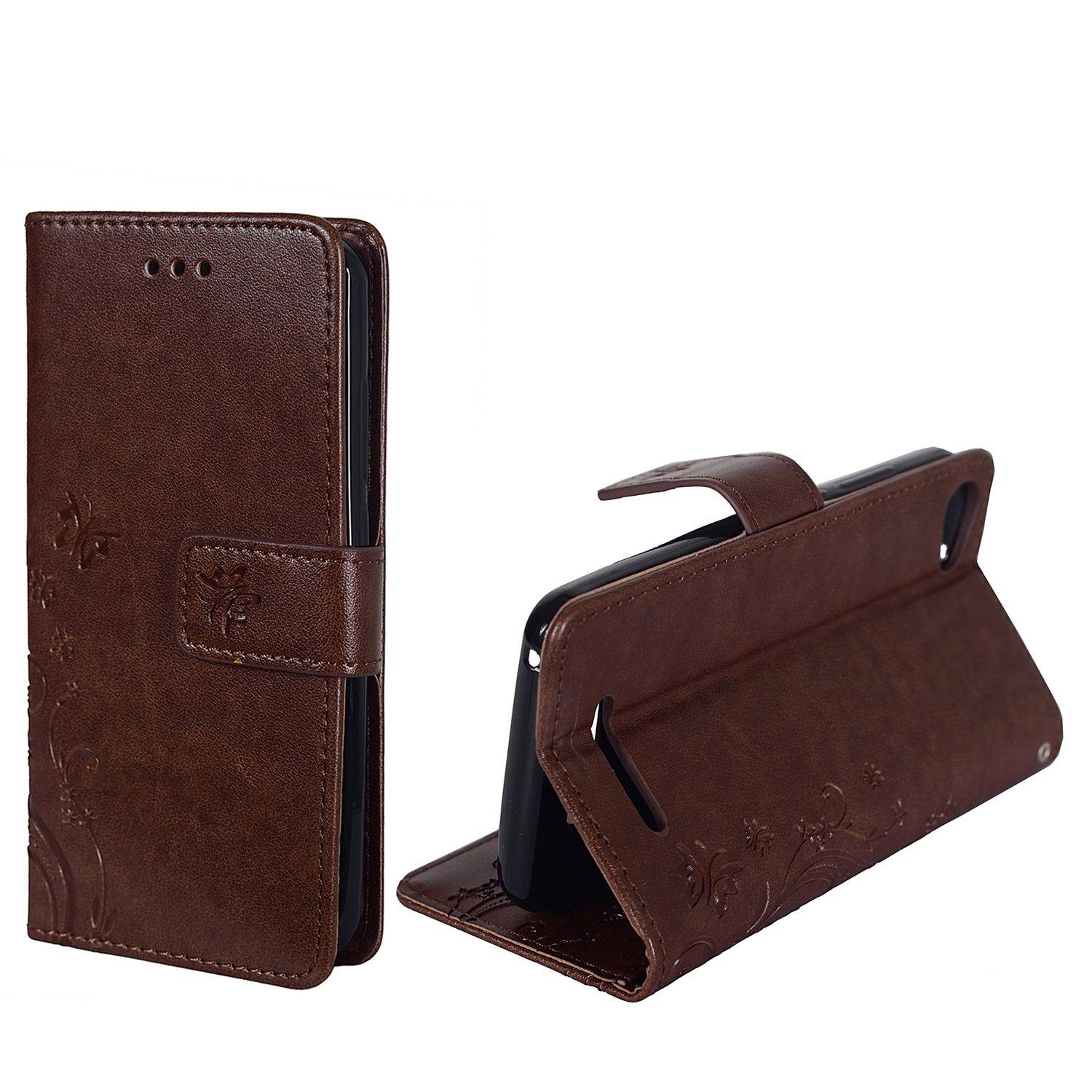 Wiko Jerry Handyhülle Bookcover Braun