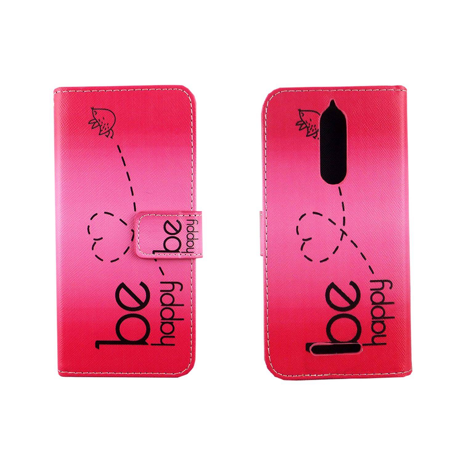 Wiko View Handyhülle Bookcover Rosa