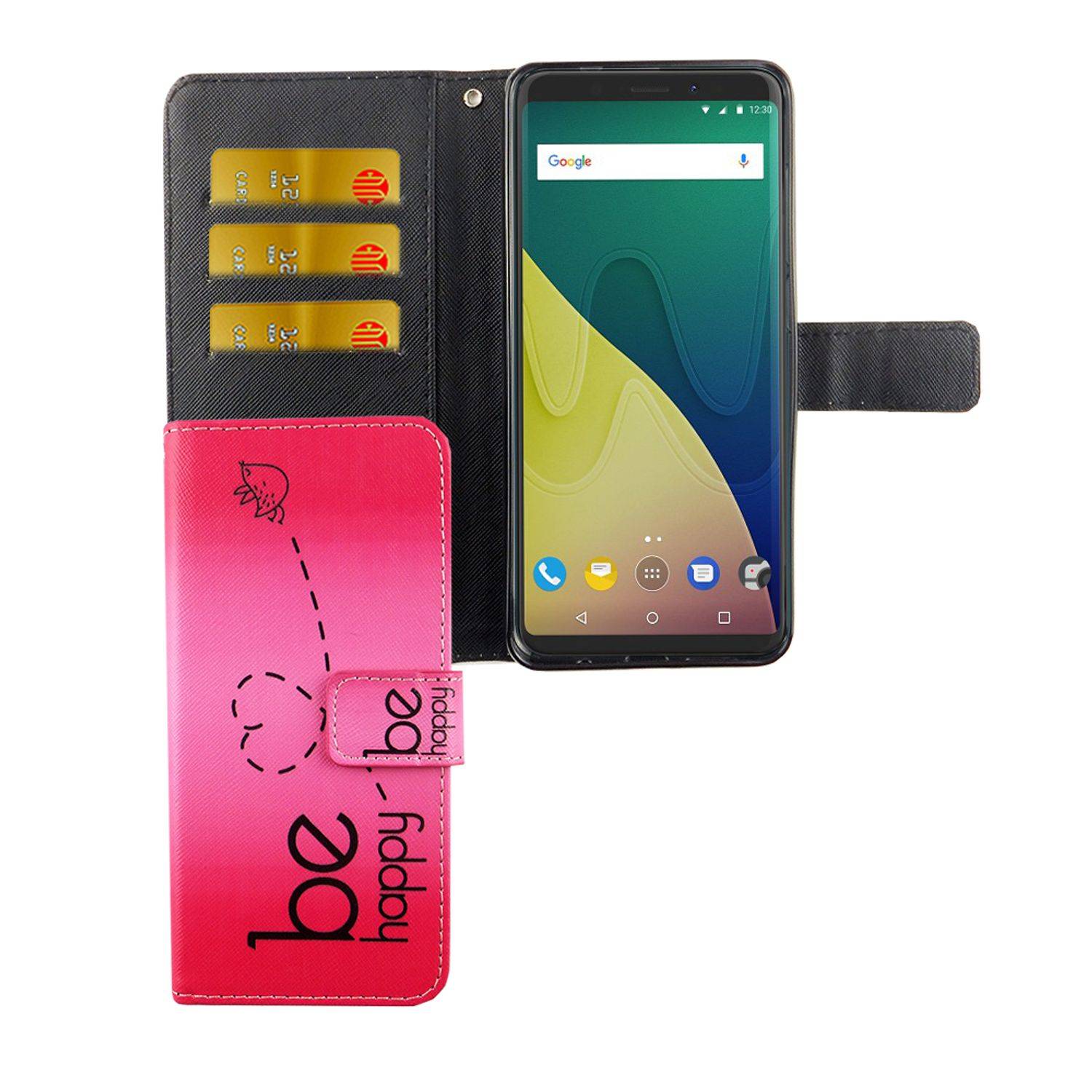 Wiko View XL Handyhülle Bookcover Rosa