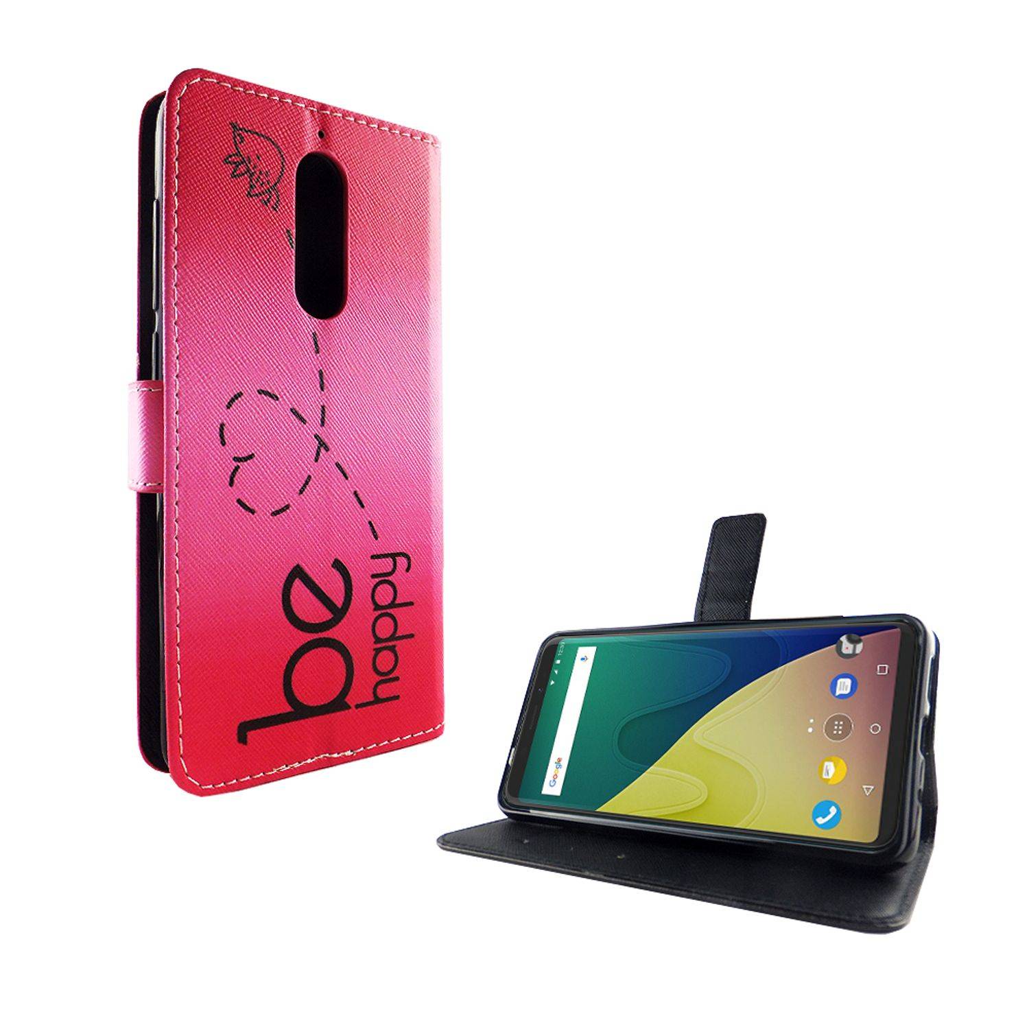 Wiko View XL Handyhülle Bookcover Rosa