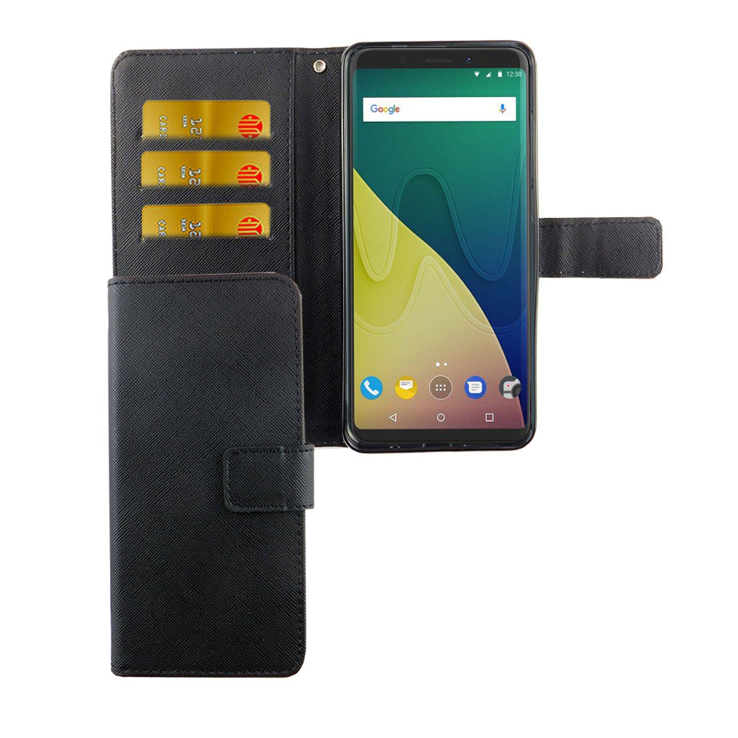 Wiko View XL Handyhülle Bookcover Schwarz