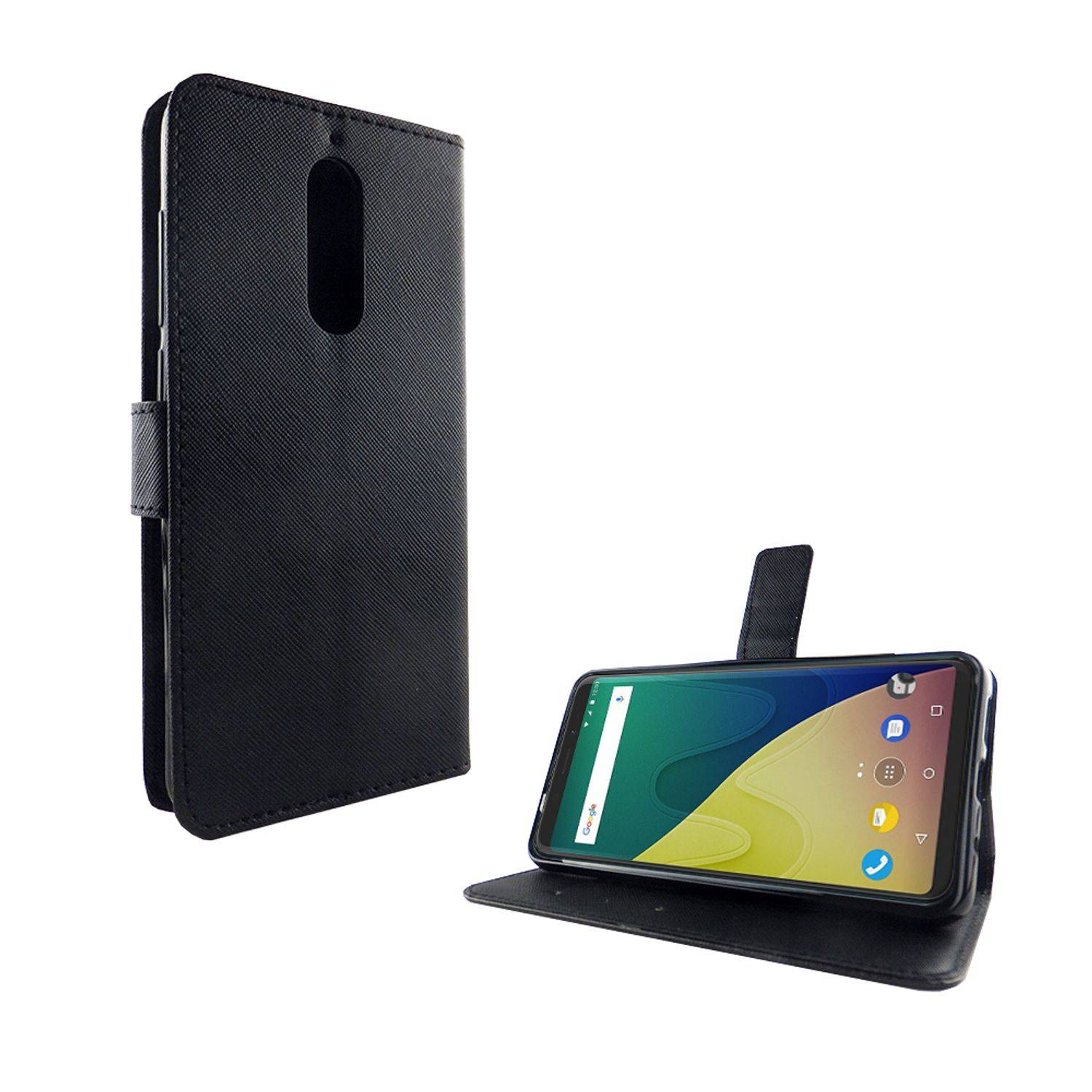 Wiko View XL Handyhülle Bookcover Schwarz