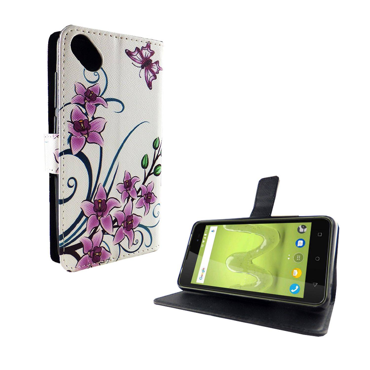 Wiko Sunny 2 Plus Handyhülle Bookcover Weiß