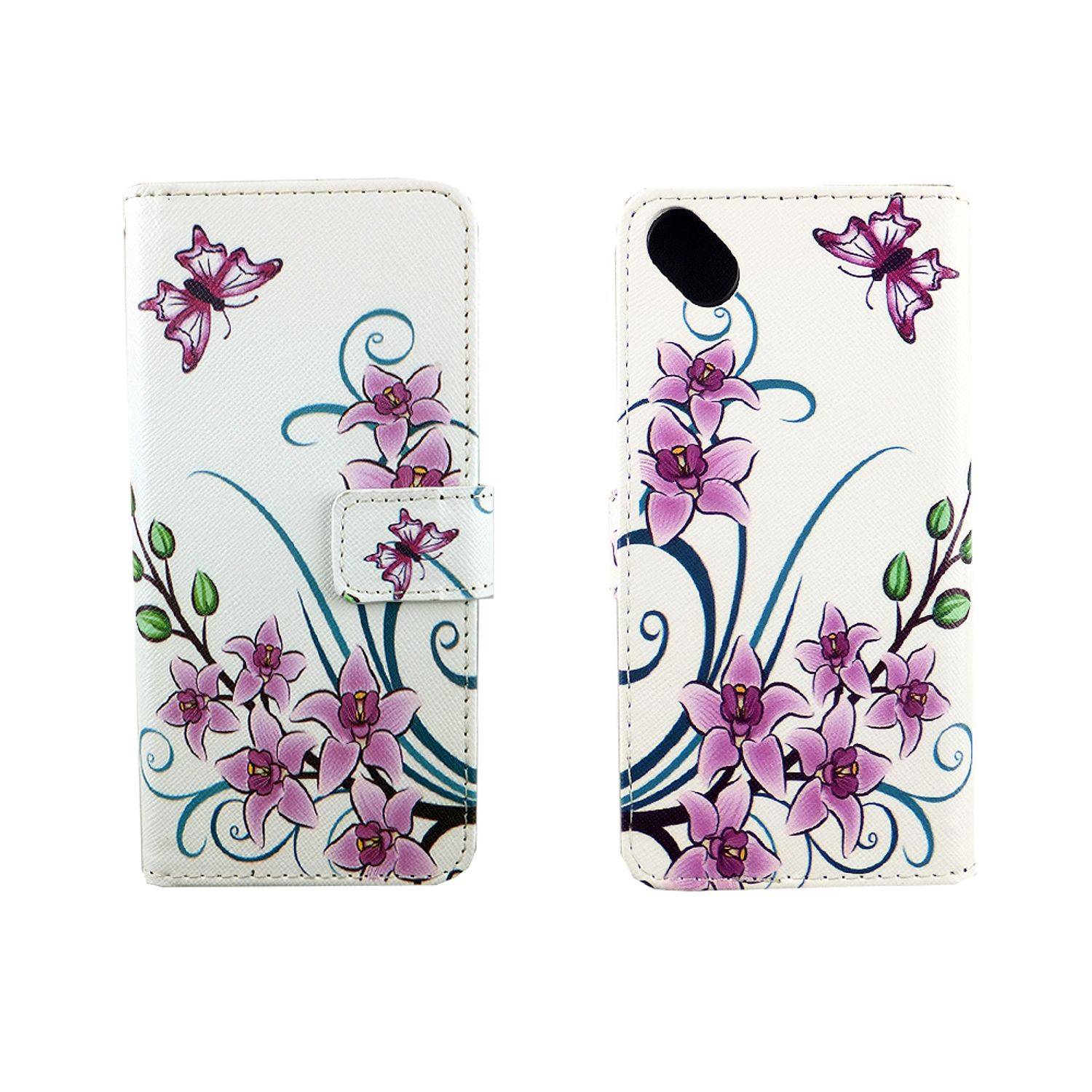 Wiko Sunny 2 Plus Handyhülle Bookcover Weiß