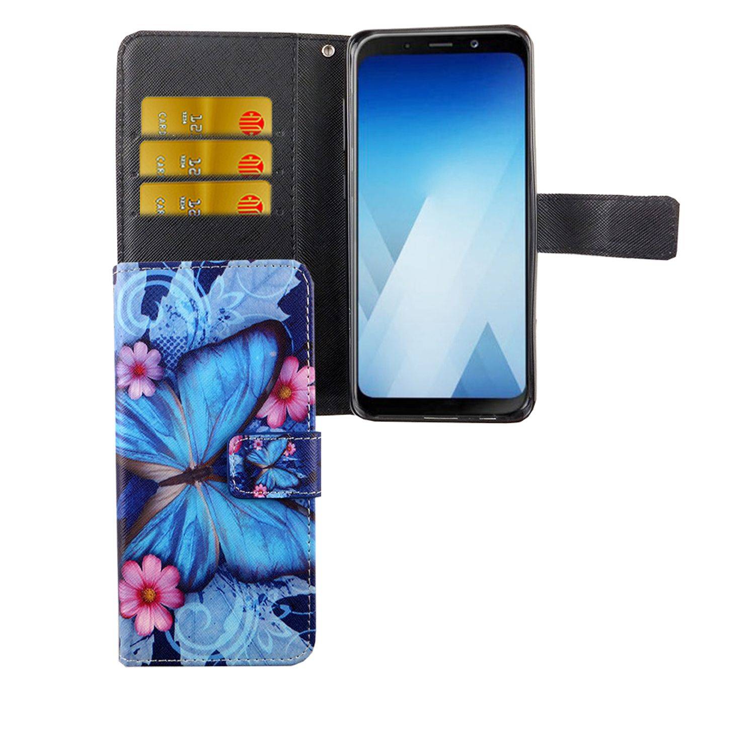 Samsung Galaxy A8 (2018) Handyhülle Bookcover Blau