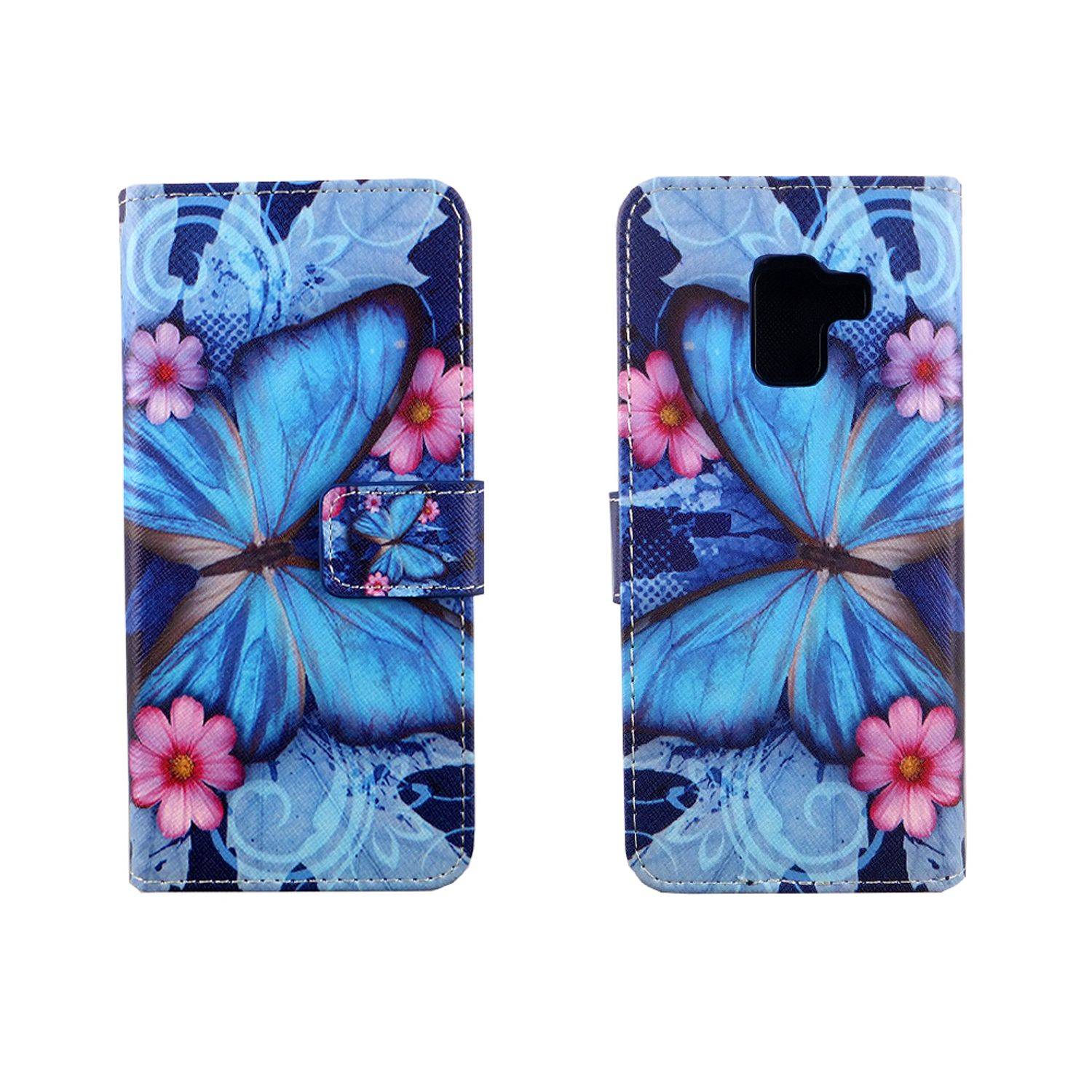 Samsung Galaxy A8 (2018) Handyhülle Bookcover Blau