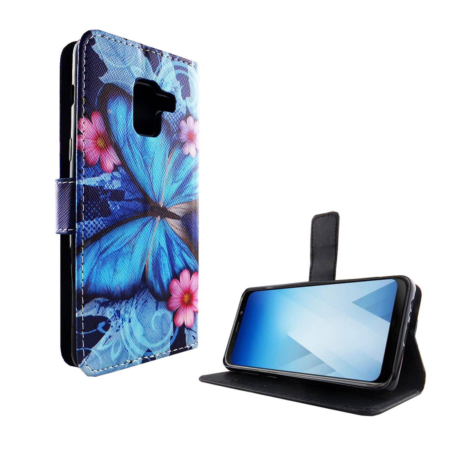 Samsung Galaxy A8 (2018) Handyhülle Bookcover Blau