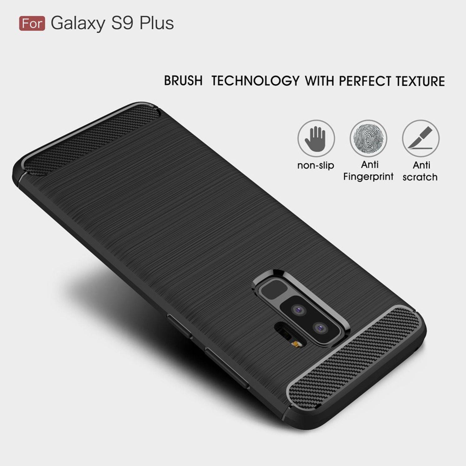 Samsung Galaxy S9 Plus Handyhülle Carbon Optik Backcover Blau