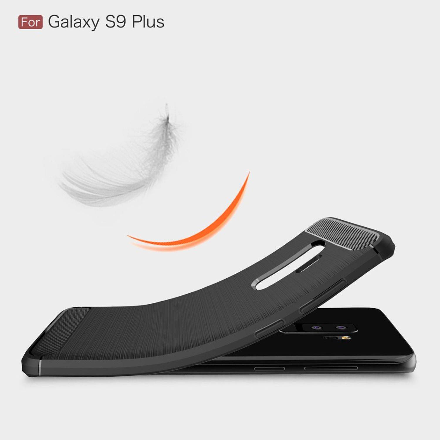 Samsung Galaxy S9 Plus Handyhülle Carbon Optik Backcover Blau