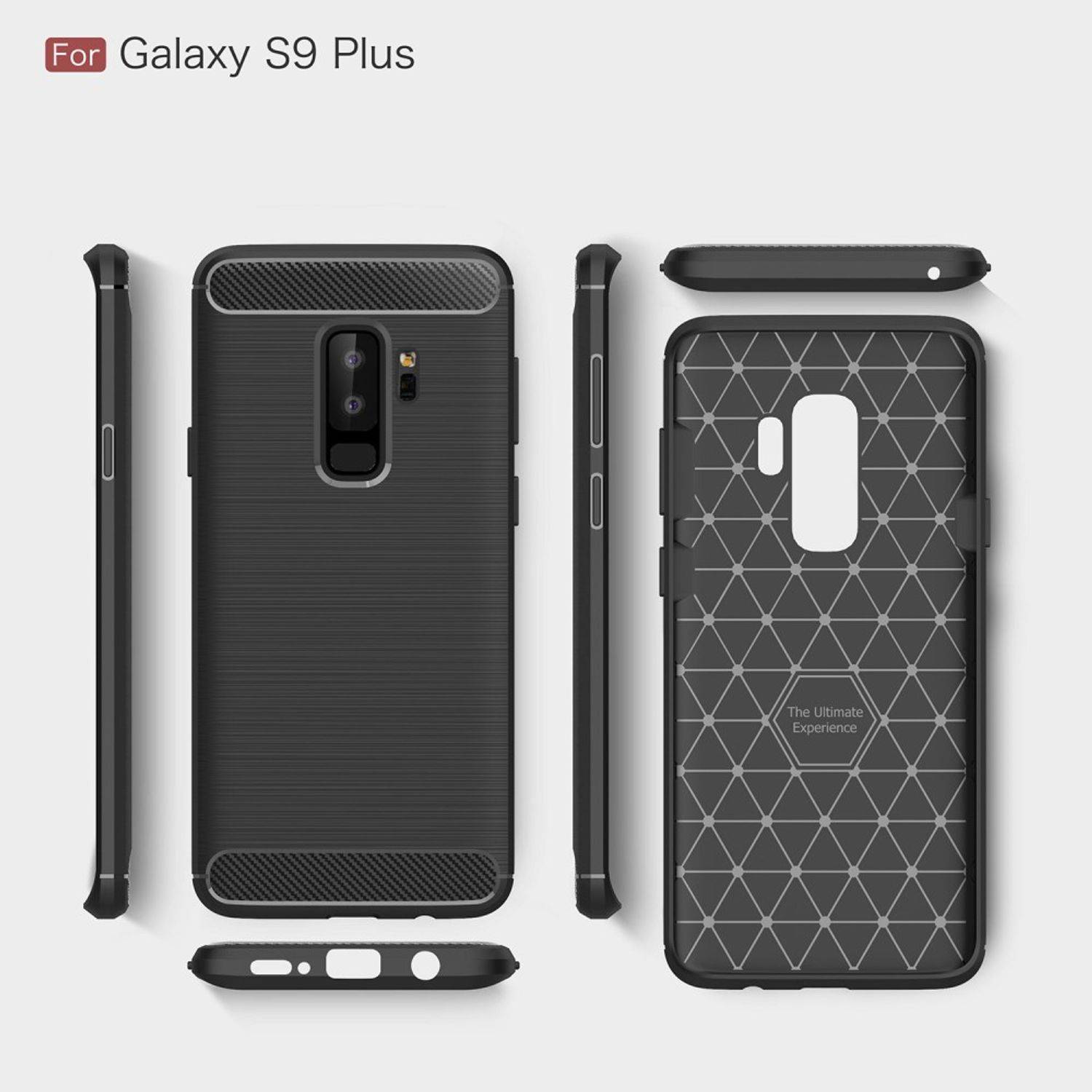 Samsung Galaxy S9 Plus Handyhülle Carbon Optik Backcover Blau