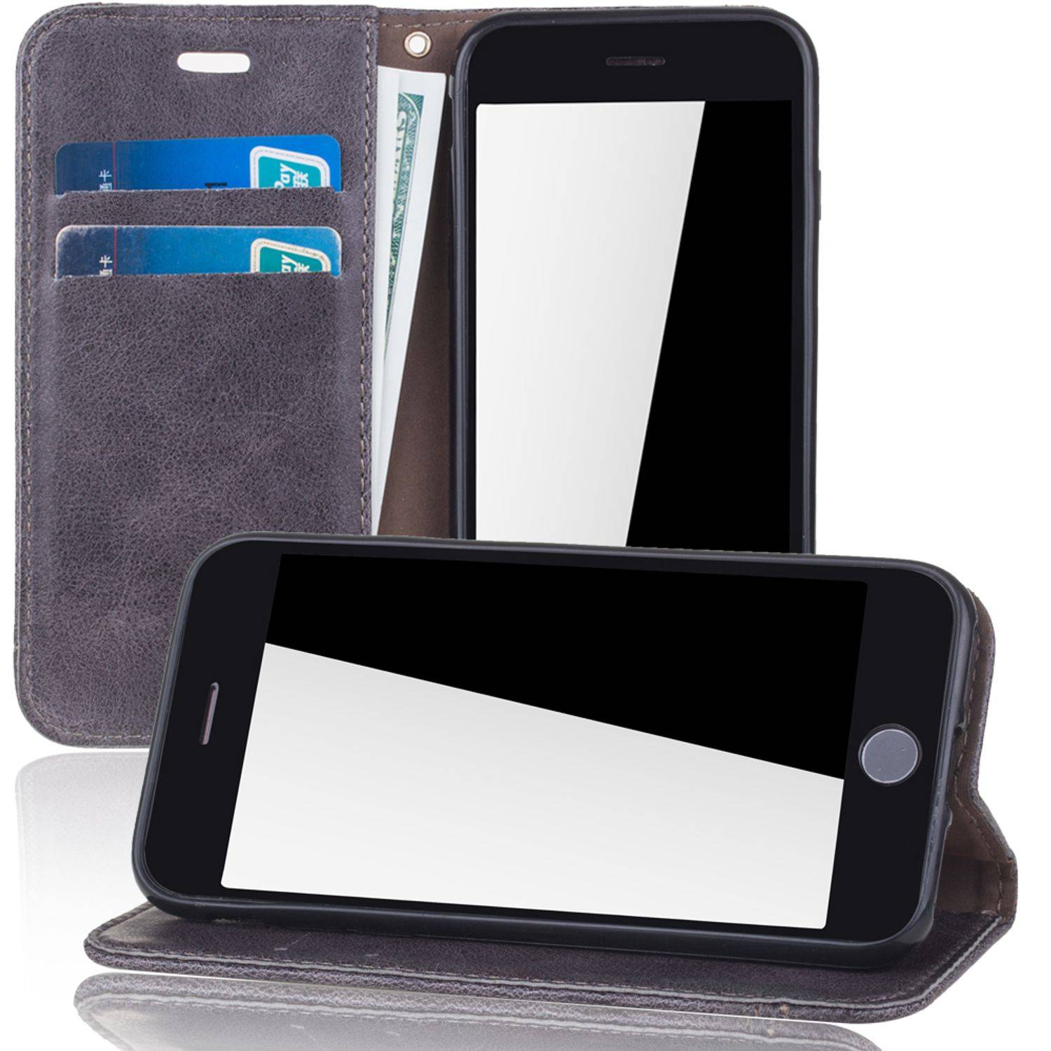 Apple iPhone 6 / 6s Handyhülle Bookcover Grau
