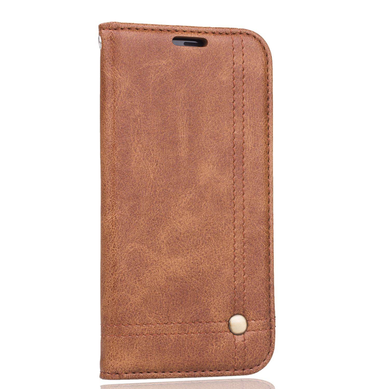 Apple iPhone X / iPhone XS Handyhülle Bookcover Braun