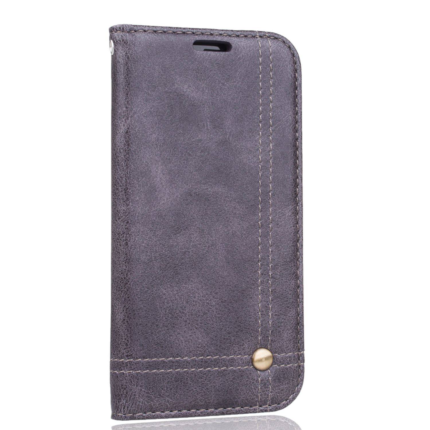 Apple iPhone X / iPhone XS Handyhülle Bookcover Grau