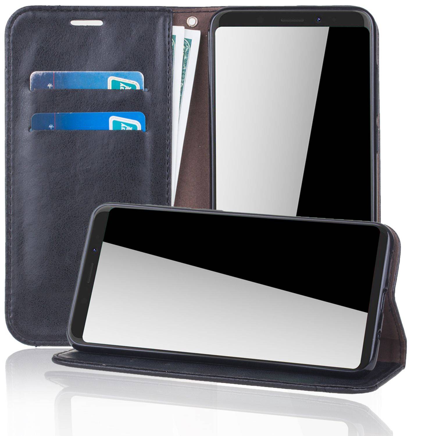 Wiko View XL Handyhülle Bookcover Schwarz