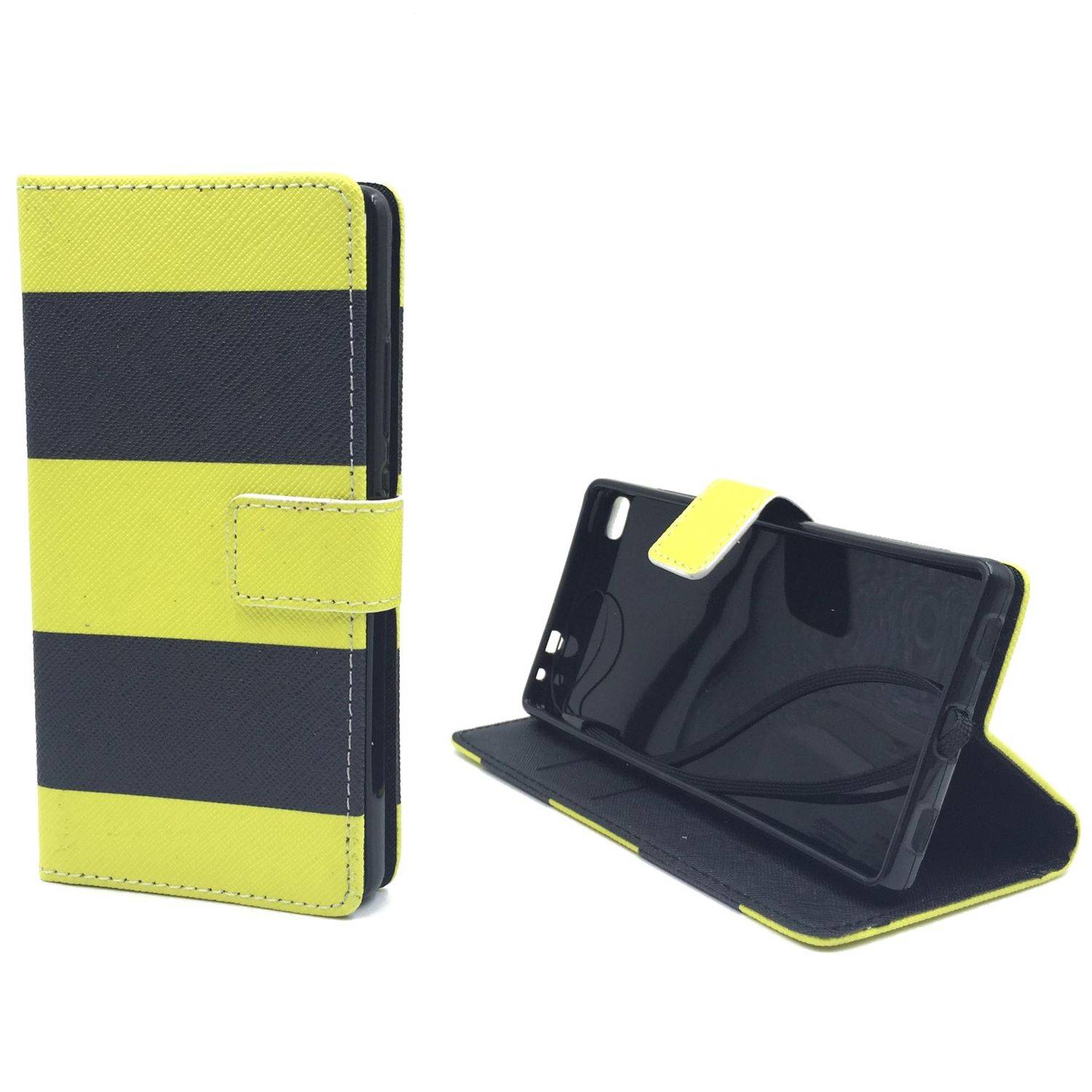 Huawei P8 Handyhülle Bookcover Gelb