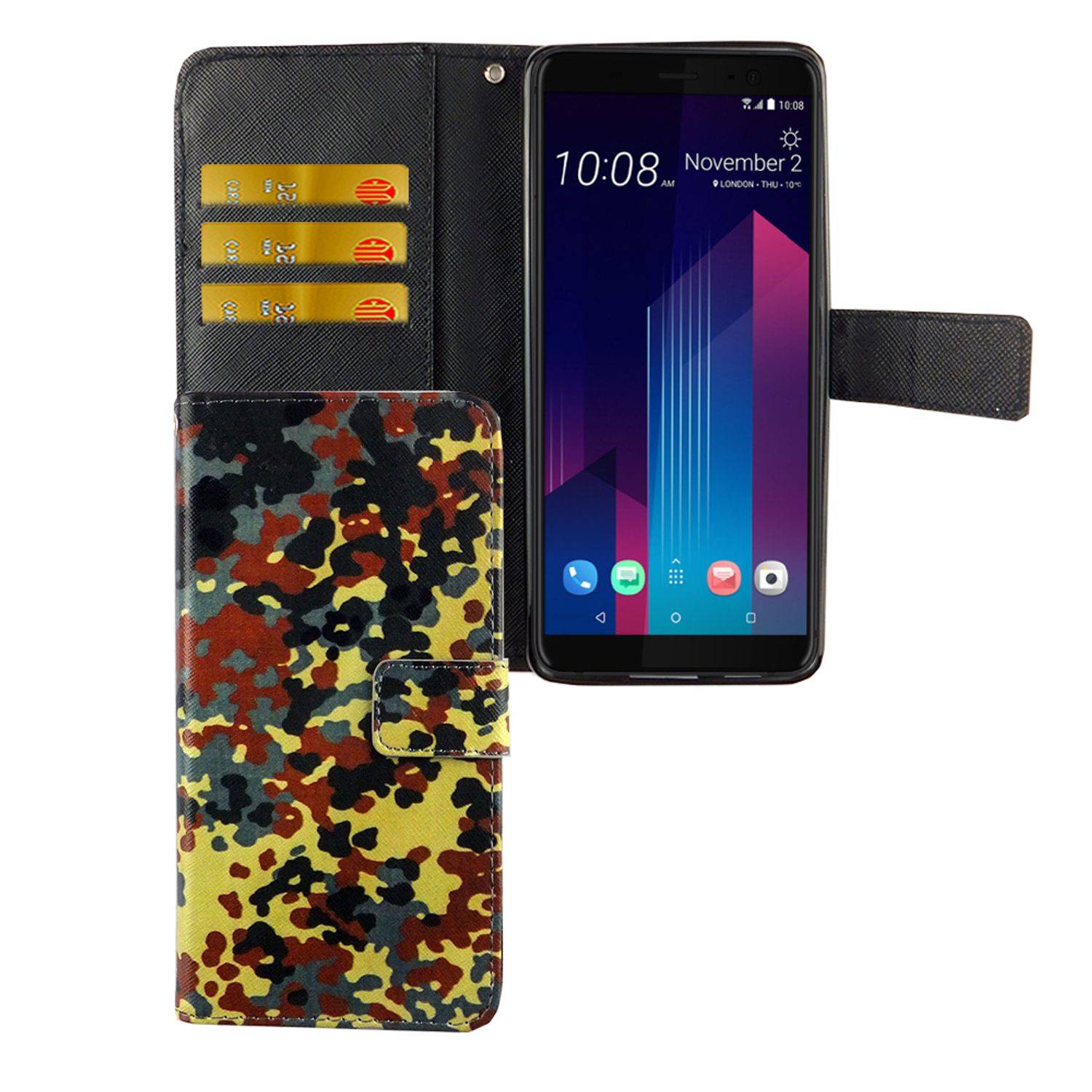 HTC U12 Plus Handyhülle Bookcover Mehrfarbig