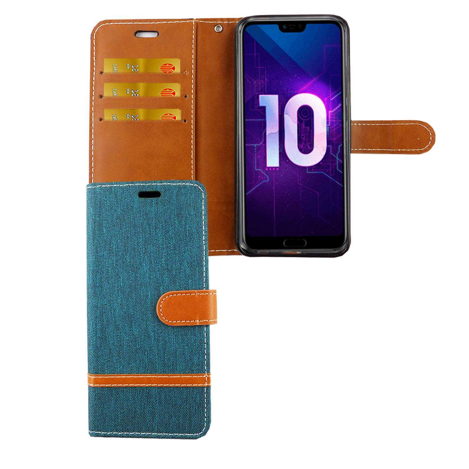 Huawei Honor 10 Handyhülle Bookcover Grün
