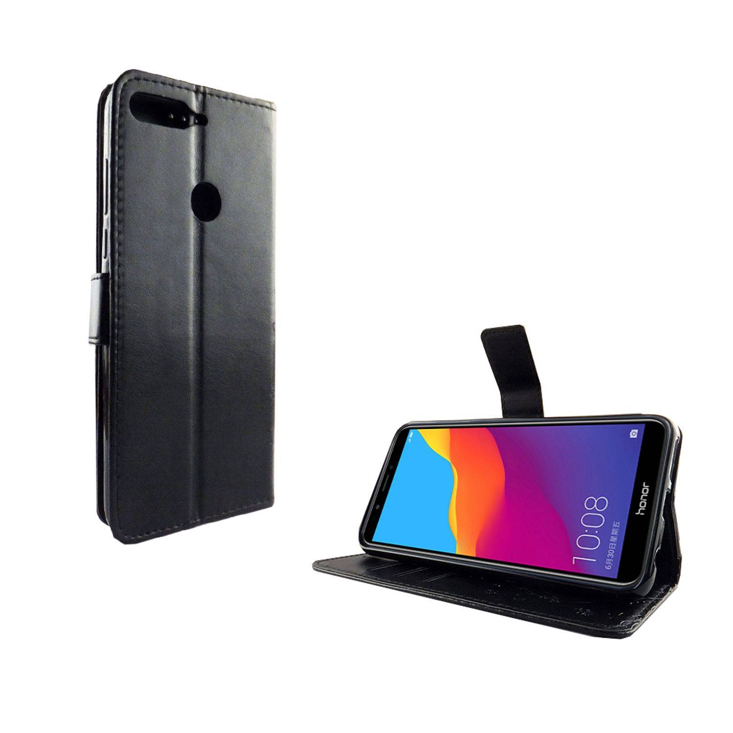 Huawei Honor 7C Handyhülle Bookcover Schwarz
