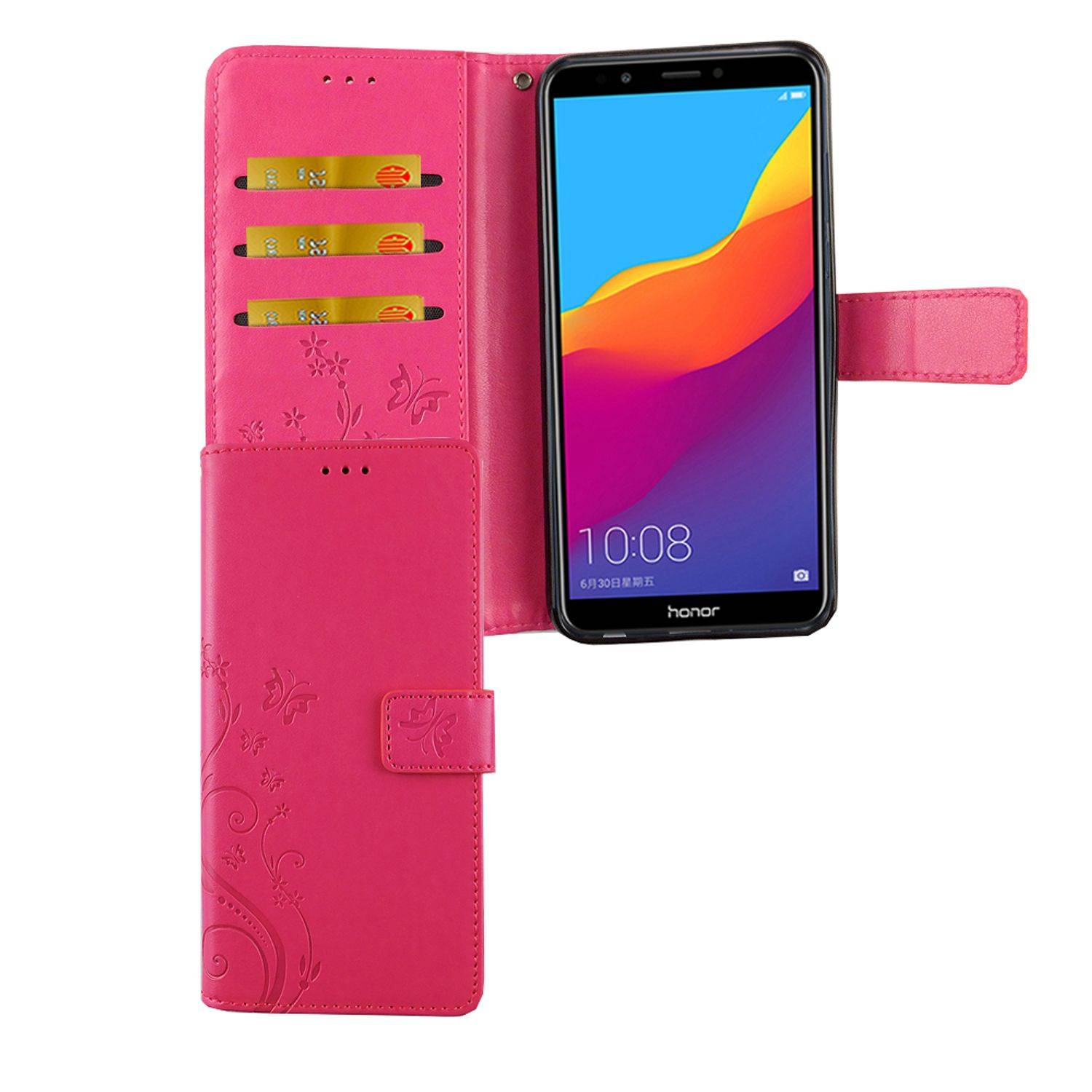 Huawei Honor 7C Handyhülle Bookcover Rosa