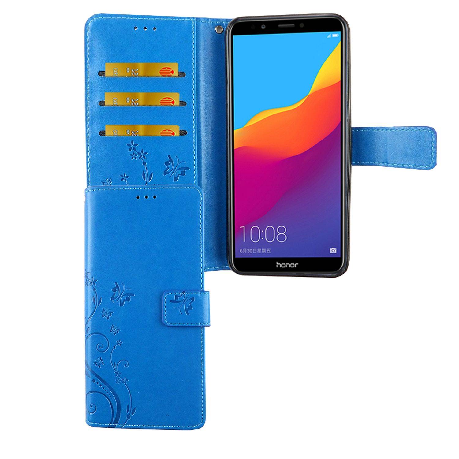 Huawei Honor 7C Handyhülle Bookcover Blau