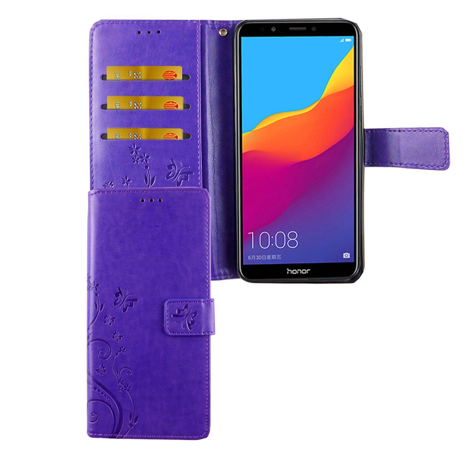Huawei Honor 7C Handyhülle Bookcover Violett