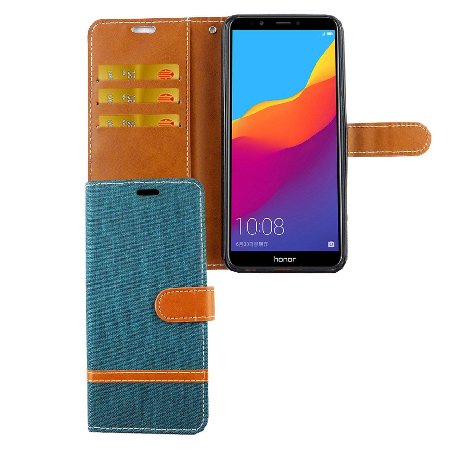 Huawei Honor 7C Handyhülle Bookcover Grün
