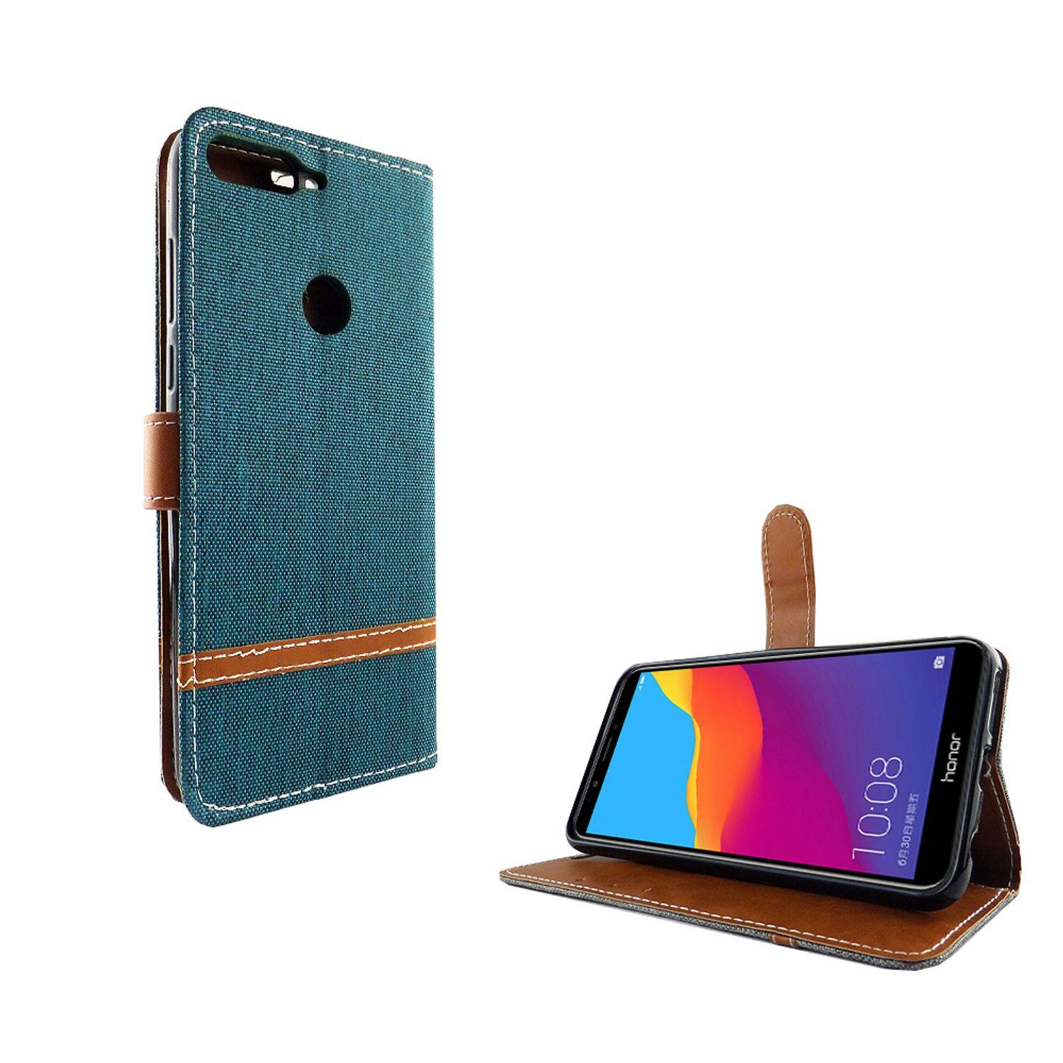 Huawei Honor 7C Handyhülle Bookcover Grün