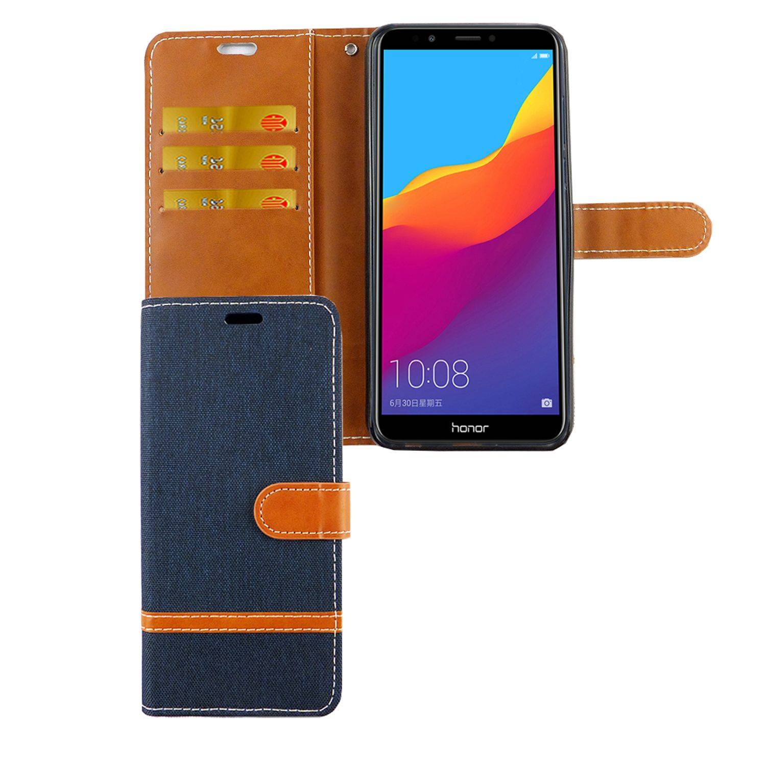 Huawei Honor 7C Handyhülle Bookcover Blau