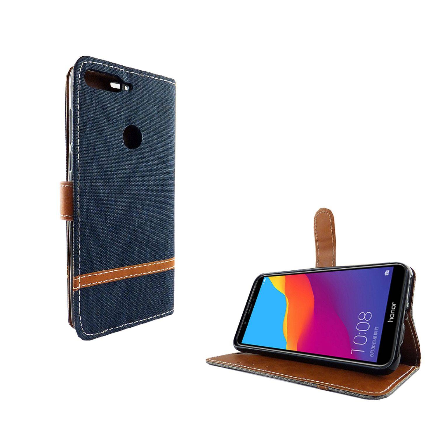 Huawei Honor 7C Handyhülle Bookcover Blau